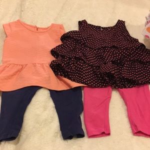 Bundle of Nicole Miller top pants sets 6-12 months